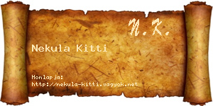 Nekula Kitti névjegykártya